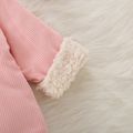 100% Cotton Baby Pink Thickened Fleece Lined Long-sleeve Hooded Double Breasted Outwear Pink image 4