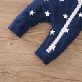 2-Pack Baby Boy 95% Cotton Long-sleeve Striped and Allover Stars Print Jumpsuits Set Blue image 4