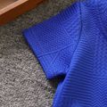 2pcs Toddler Boy Textured Blue Tee and Elasticized Pants Set Blue image 4