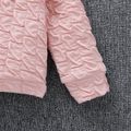 2pcs Toddler Girl Textured Back Bowknot Design Pink Sweatshirt anf Elasticized Pants Set Pink