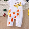Baby Boy/Girl 95% Cotton Short-sleeve Giraffe Print Jumpsuit White