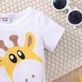 Baby Boy/Girl 95% Cotton Short-sleeve Giraffe Print Jumpsuit White