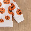 Halloween Baby Boy/Girl Long-sleeve Allover Pumpkin Print Sweatshirt White