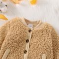 Baby Boy/Girl Thermal Sherpa Fleece Long-sleeve Button Coat Apricot image 3