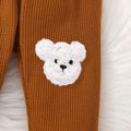 Baby Boy/Girl Bear Embroidered Waffle Pants Brown image 5