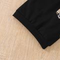2pcs Toddler Boy Classic Pocket Design Sweatshirt and Plaid Pants Set Black image 5