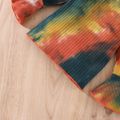 2pcs Toddler Girl Sweet Mock Neck Tie Dyed Tee and Flared Pants Set Multi-color image 5