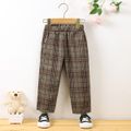 Toddler Boy/Girl Classic Elasticized Plaid Pants Brown image 1