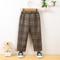 Toddler Boy/Girl Classic Elasticized Plaid Pants Brown image 4