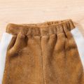 2pcs Toddler Boy Trendy Colorblock Fleece Sweatshirt and Pants Set Brown image 5