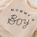 Baby Boy/Girl Letter Print Long-sleeve Pullover Sweatshirt Apricot image 5