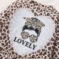 2pcs Toddler Girl Trendy Leopard Print Sweatshirt and Splice Pants Set Brown image 4