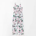 Mommy and Me Floral Print Sling Fitted Jumpsuits White