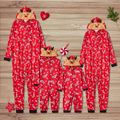 Mosaic Reindeer Family Matching Onesie Pajama for Dad - Mom - Kid - Baby (Flame Resistant) Red