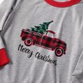 Pickup Trucks with Tree Christmas Family Matching Pajamas Sets(Flame Resistant) Grey