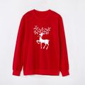 Christmas Elk Graphic Family Matching Sweatshirts Red