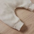 Baby Boy/Girl 95% Cotton Ribbed Sleeveless Tank Jumpsuit Beige image 4