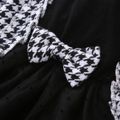 2pcs Baby Long-sleeve Plaid Cardigan and Tutu Mesh Dress Set Black/White