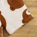 2pcs Baby Boy/Girl 95% Cotton Ribbed Short-sleeve All Over Cartoon Bear Print Top and Shorts Set Ginger image 4