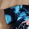 Baby Boy 95% Cotton Short-sleeve Dinosaur and Letter Print T-shirt Dark Blue