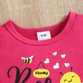 Cartoonbienen- und Briefdruck-Pink-T - Shirt des Babymädchens 95% Baumwollkurzhülse Fuchsie