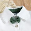 Baby Boy Short-sleeve Party Outfit Gentle Bow Tie Shirt and Suspender Shorts Set White image 5
