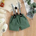 Baby Boy Short-sleeve Party Outfit Gentle Bow Tie Shirt and Suspender Shorts Set White image 5