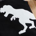 2pcs Baby Boy All Over Dinosaur Print Short-sleeve Shirt and Overalls Shorts Set Black