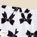 Toddler Girl 2-pack Bow Print Black or White Pants Leggings Black/White