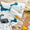 Toddler Girl Animal Dinosaur Print Flutter-sleeve Crepe Dress Colorful