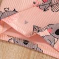 Toddler Girl Cute Animal Koala Print Short-sleeve Pink Tee incarnadinepink