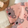 Toddler Girl Cute Animal Koala Print Short-sleeve Pink Tee incarnadinepink
