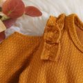 فستان طويل الأكمام مكشكش حلو فتاة صغيرة البرتقالي image 3