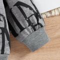 2pcs Baby Boy Allover Letter Print Long-sleeve Sweatshirt and Sweatpants Set Grey