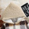 Baby Boy/Girl Plaid Pattern Thermal Fuzzy Hooded Long-sleeve Coat Brown image 4