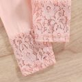 Baby Girl 95% Cotton  Lace Spliced Solid High Waist Leggings Pink image 5