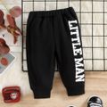 Baby Boy Letter Print Casual Sweatpants Black image 1