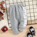 Baby Boy Letter Print Casual Sweatpants Grey image 4