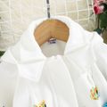 Baby Girl Allover Butterfly Print Long-sleeve Hooded Jacket White image 3