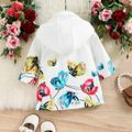 Baby Girl Allover Butterfly Print Long-sleeve Hooded Jacket White image 2