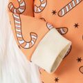 Christmas Baby Boy/Girl Allover Candy Cane Print Long-sleeve Romper Orange image 4