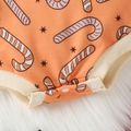 Christmas Baby Boy/Girl Allover Candy Cane Print Long-sleeve Romper Orange image 5