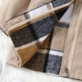 Toddler Boy/Girl Reversible Plaid Pocket Design Hooded Trench Coat Brown image 3