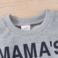 2pcs Baby Boy Letter Print Colorblock Long-sleeve Sweatshirt Grey image 4