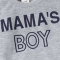 2pcs Baby Boy Letter Print Colorblock Long-sleeve Sweatshirt Grey image 5