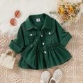 Baby Girl Solid Frill Trim Button Up Jacket Green image 3