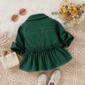 Baby Girl Solid Frill Trim Button Up Jacket Green image 2
