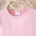 2 Stück Kleinkinder Mädchen Flatterärmel Süß T-Shirt-Sets rosa image 3