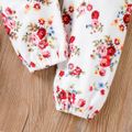 Toddler Girl Sweet Floral Print Bowknot Design Sleeveless Jumpsuits Multi-color image 3