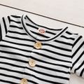 100% Cotton Striped Short-sleeve Baby Romper Black/White image 4